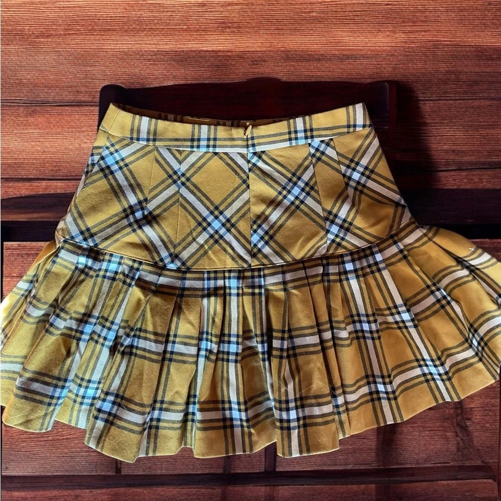 Forever21 yellow plaid skirt (A4) - Picture 3 of 4